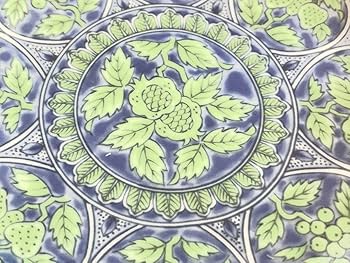 Amazon.co.jp: 保管品前畑陶器庫山窯青華緑彩中皿15.5cm1枚のみ